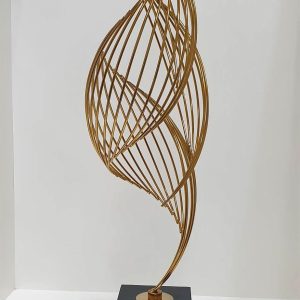 Escultura Metal Dourada Espiral M