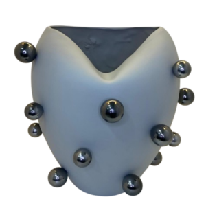 Vaso de Resina Orgânico Esferas Fumê