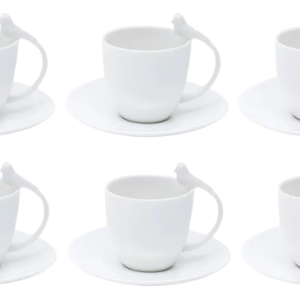 Conjunto de 6 Xícaras de Café Linha Birds