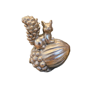 Noz Decorativa com Esquilo Dourado