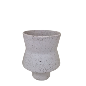 Vaso em Cerâmica Rústico Branco P
