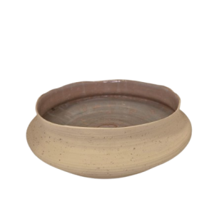 Centro de Mesa Rústico em Cerâmica Bege