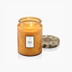 Vela Voluspa Pote de Vidro Relevo Baltic Amber G 100H