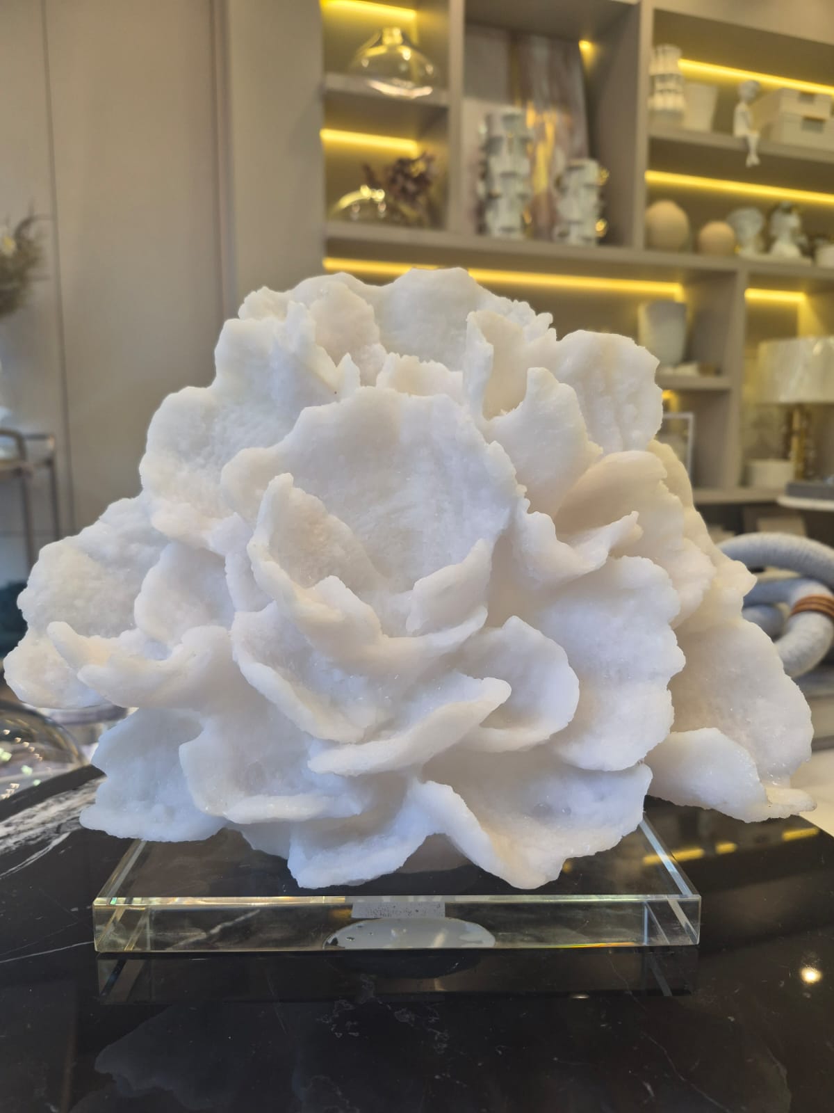 Escultura Decorativa Coral Marble Branca - Imagem 2