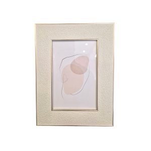 Porta Retrato em Madeira Branco e Dourado P