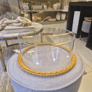 Boleira Redonda Acrilico Base Em Fibra Sintetica - Grande