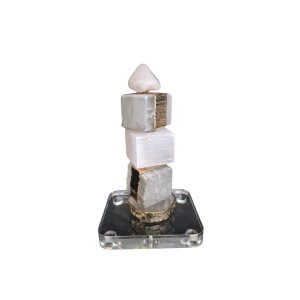 Escultura  Selenita E Quartzo Branco- P