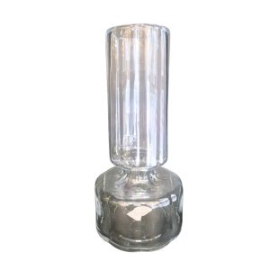 Vaso Decorativo em Vidro Incolor Canelado P