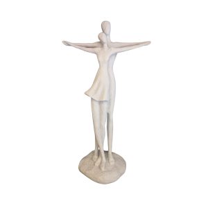 Escultura Decorativa em Resina Casal Branco