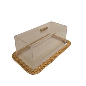 Boleira Retangular Acrilico Base Em Fibra Sintetica - Pequeno