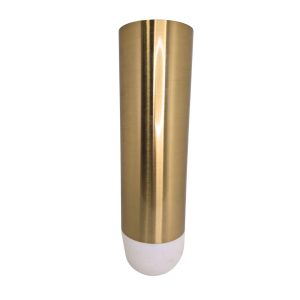 Vaso Decorativo em Metal Dourado e Mármore P