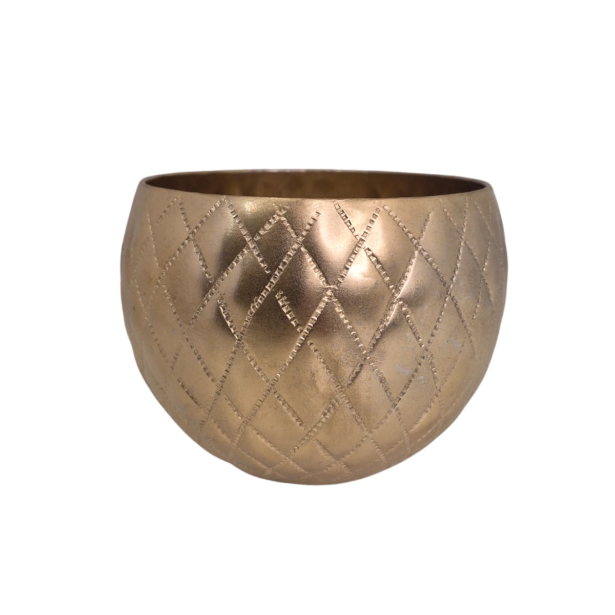Cachepot Xadrez Dourado M