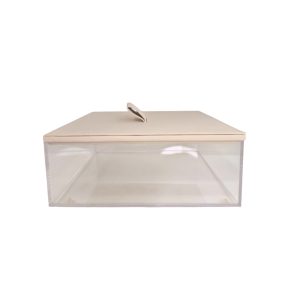 Caixa Decorativa em Acrílico e Couro Sintético