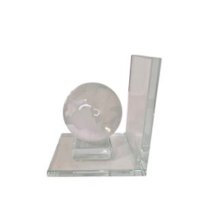 Aparador de Livro com Base em Vidro e Globo