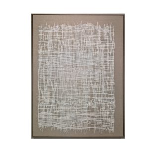 Quadro Decorativo em Linho Moldura em Madeira