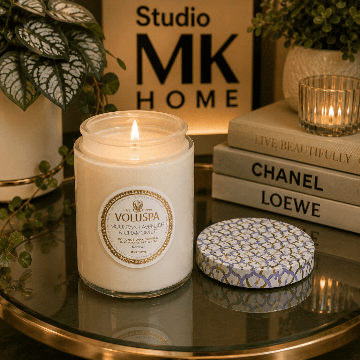 Vela Copo Vidro 100h Mountain Lavender E Chamomile Voluspa - Imagem 3