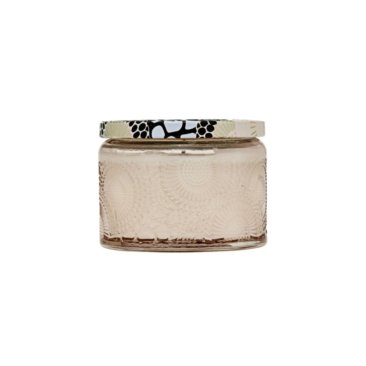 Vela Pote Vidro P 25H Relevo Jasmine Midnight Blooms Branco Voluspa - Imagem 2