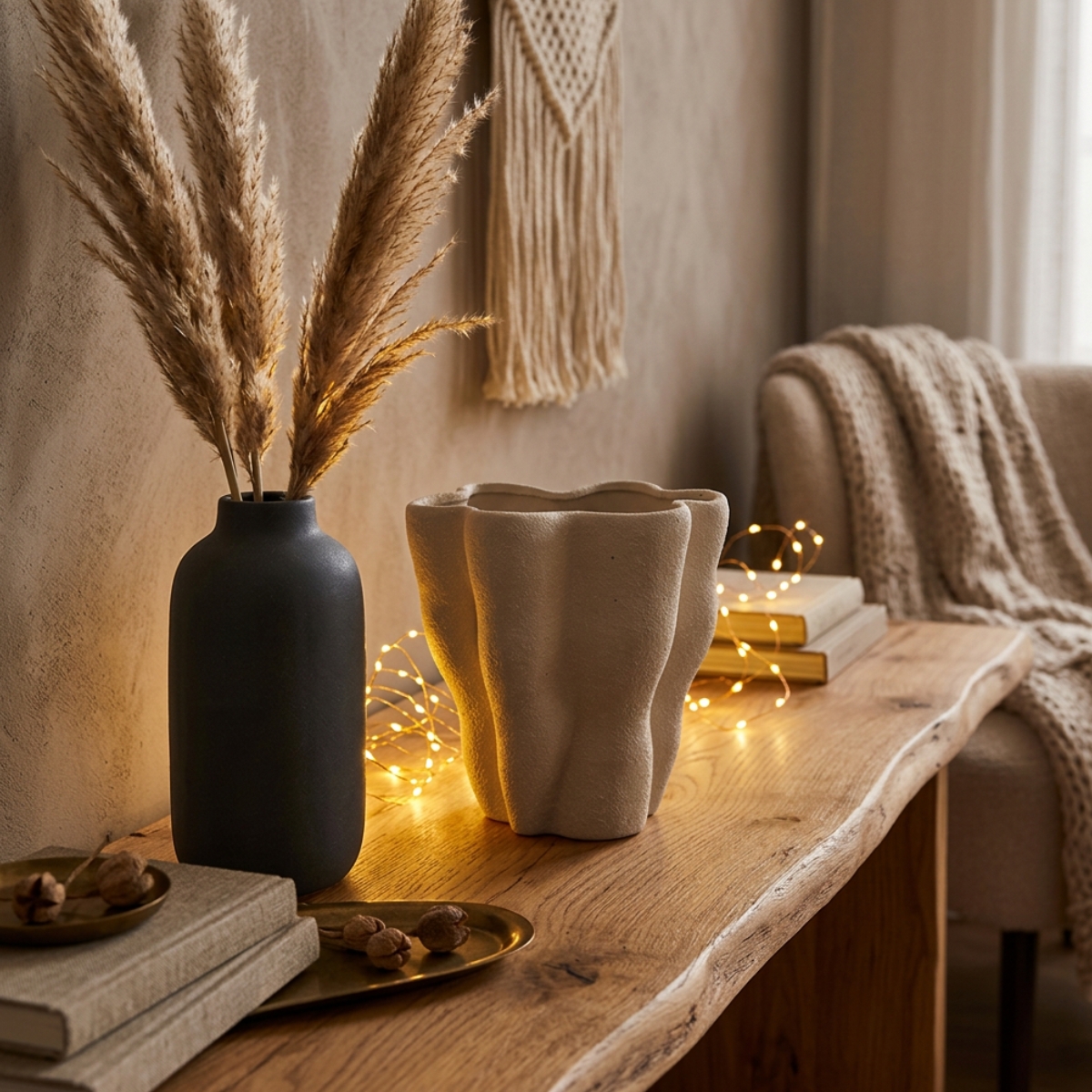 Vaso Decorativo em Cerâmica Orgânico Off White P - Imagem 4