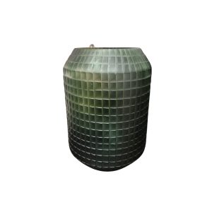 Vaso Decorativo em Vidro Com Relevo Quadriculado Verde