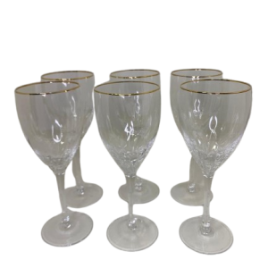 Set de Taças de Vinho Borda Dourada
