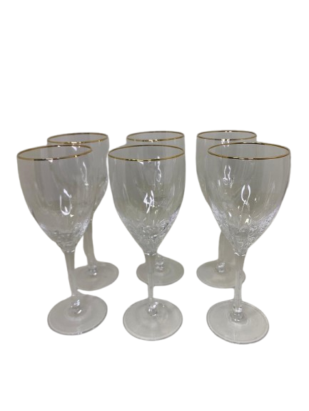 Set de Taças de Vinho Borda Dourada
