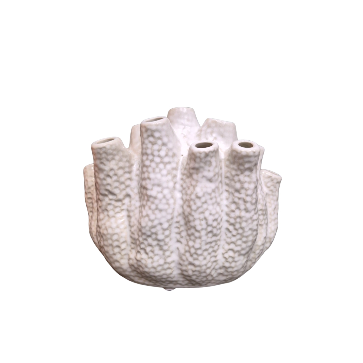 Escultura Coral em Cerâmica P Branca
