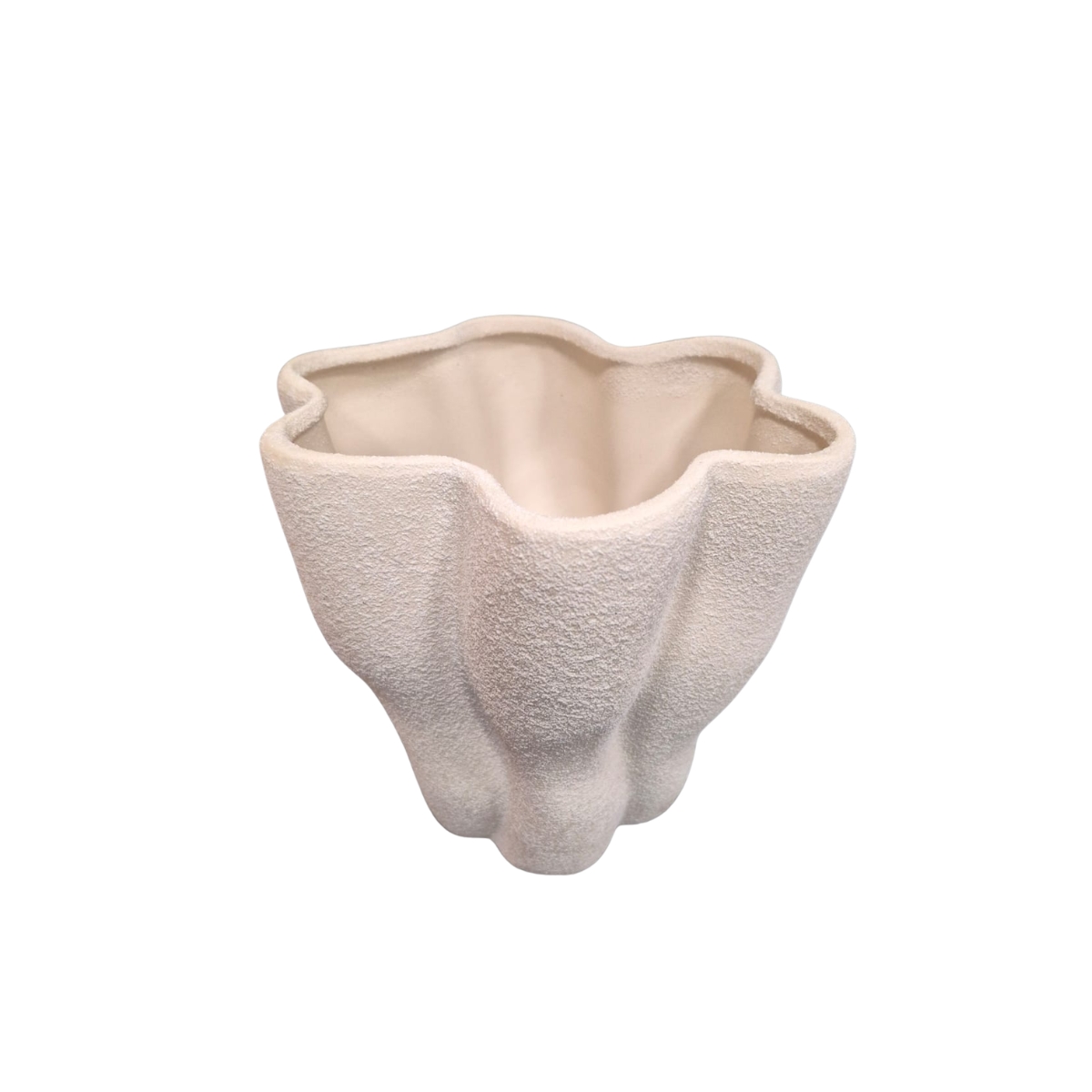 Vaso Decorativo em Cerâmica Orgânico Off White P - Imagem 2