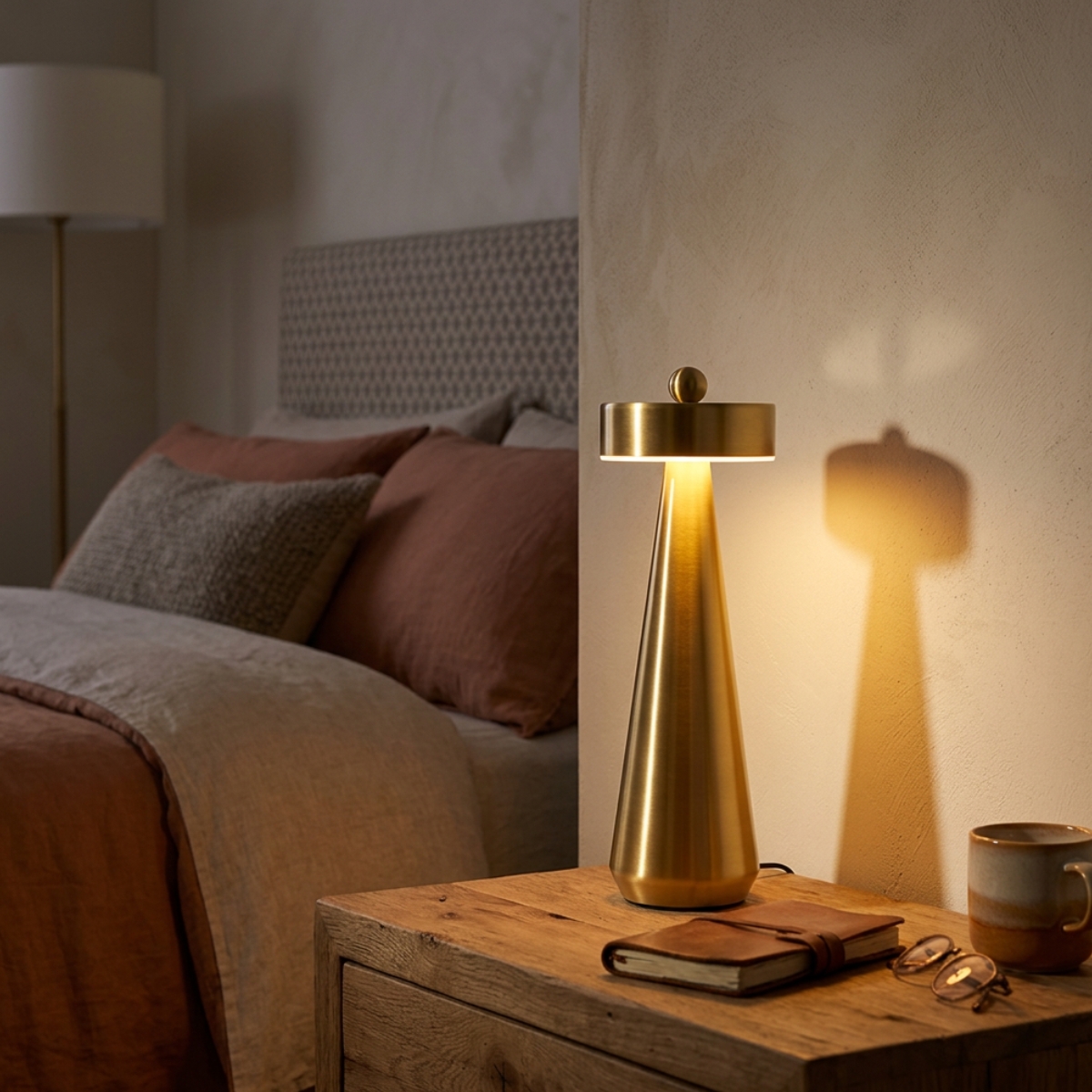 Luminária de Mesa com Led em Metal Dourado - Imagem 3