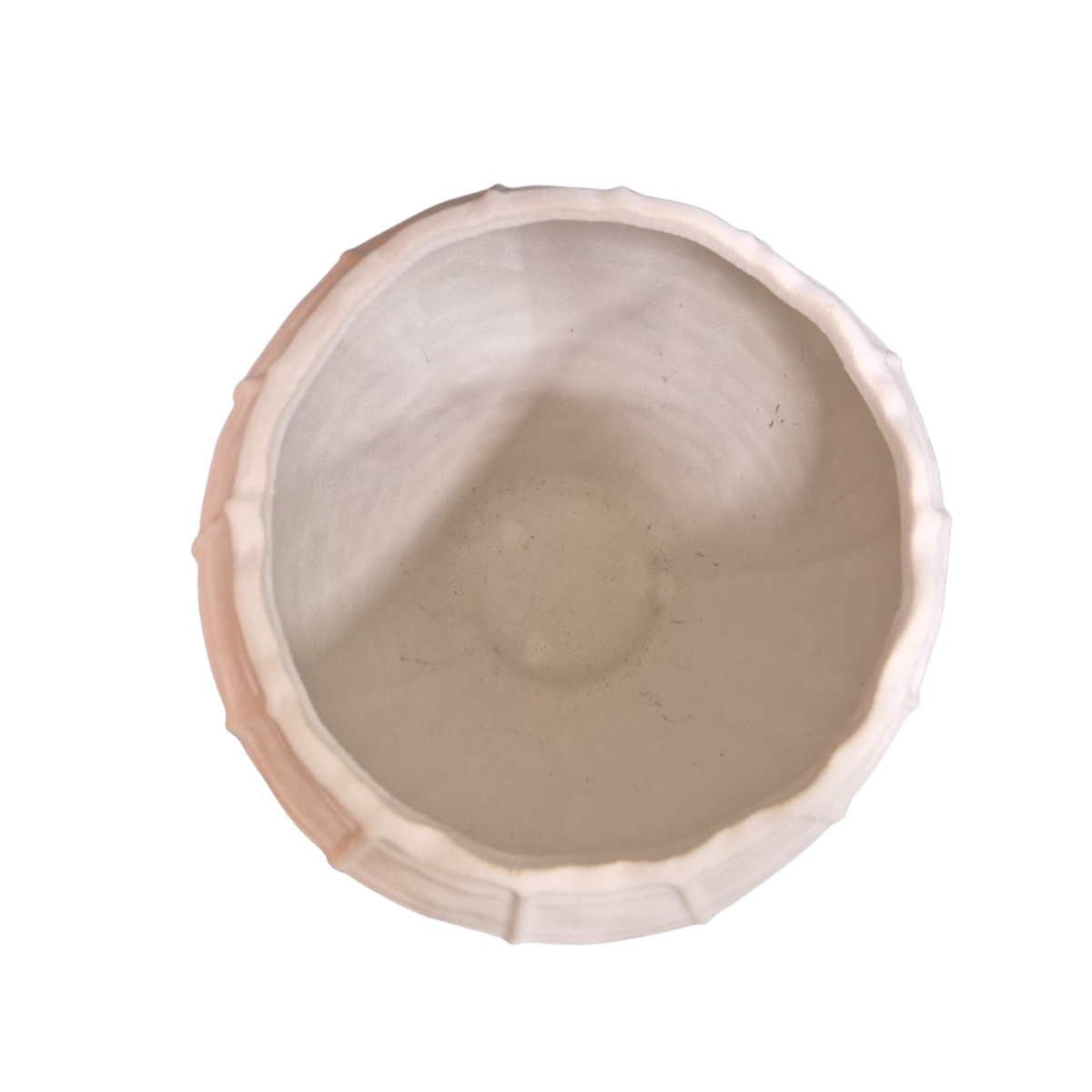 Vaso Decorativo em Cerâmica Com Relevos Orgânicos Off White M - Imagem 2