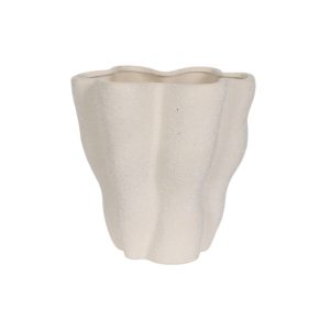 Vaso Decorativo em Cerâmica Orgânico Off White P