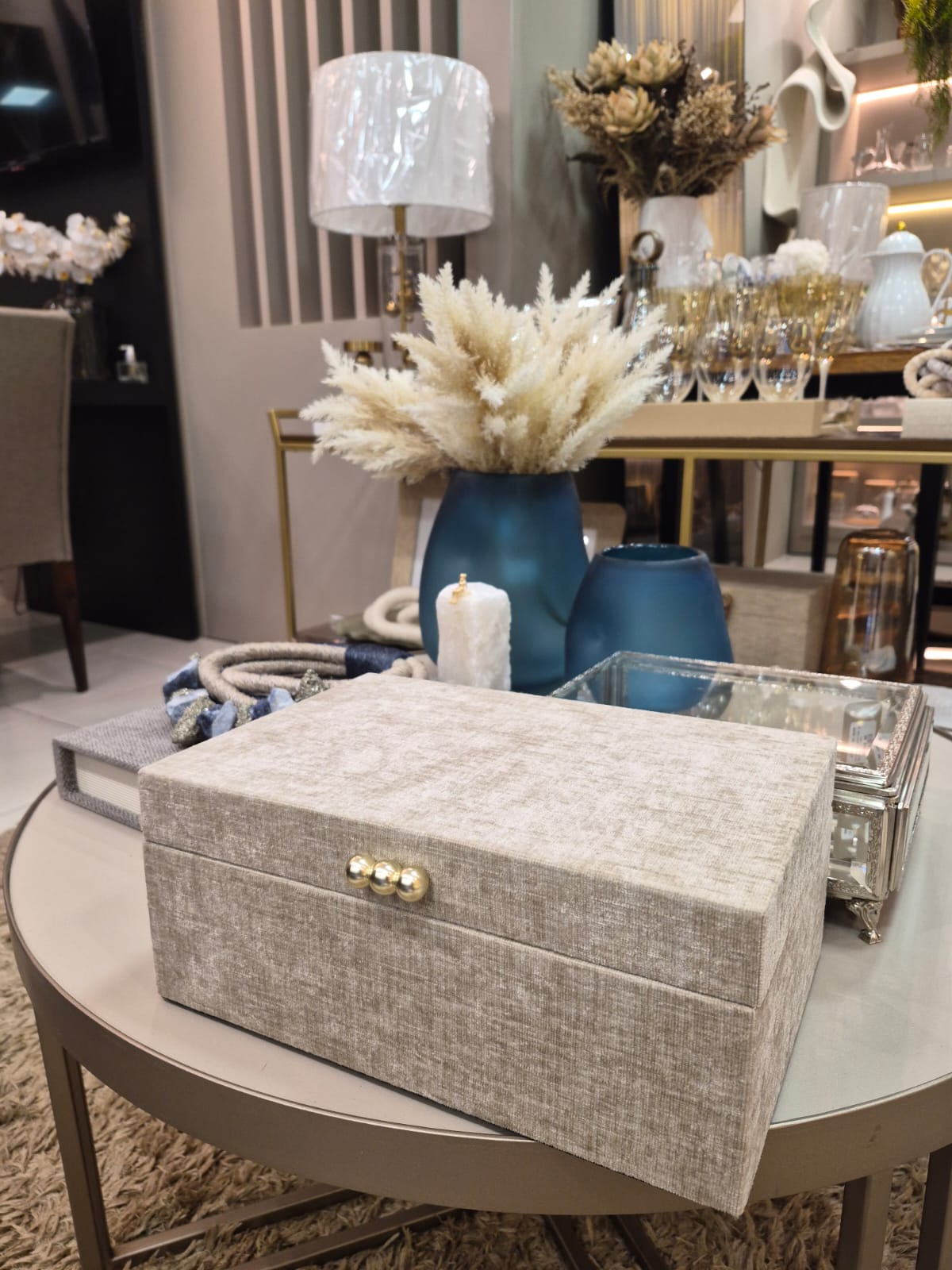 Caixa Decorativa em MDF e Veludo - G - Imagem 4