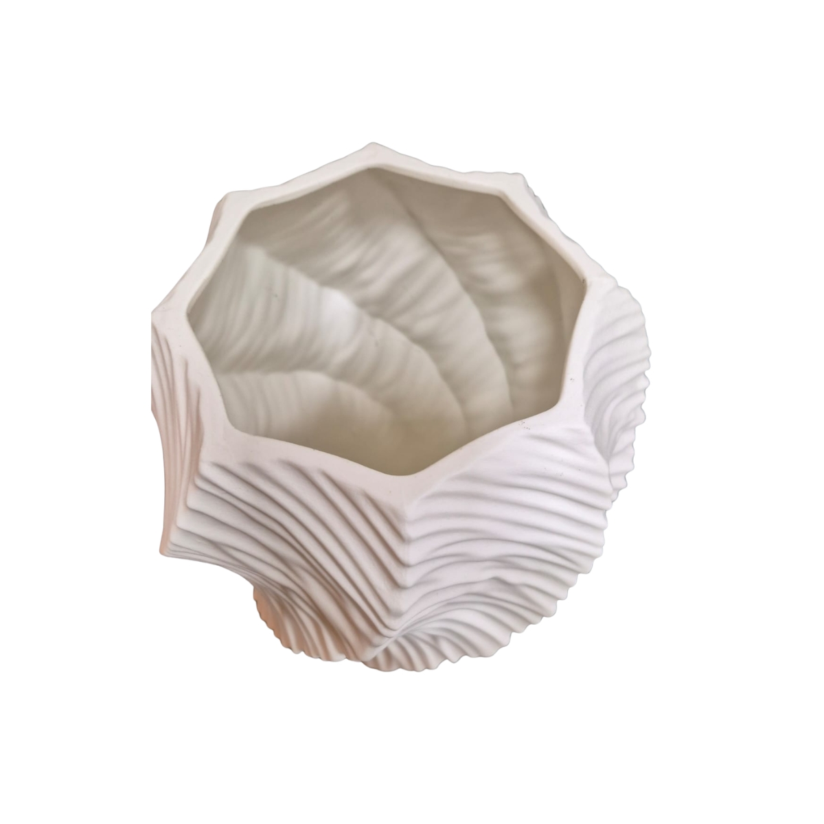 Vaso Decorativo em Porcelana Textura em Relevo Branco - Imagem 3