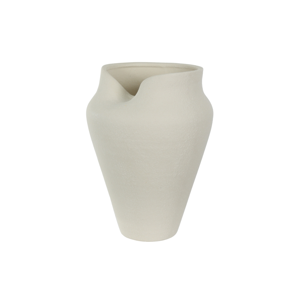 Vaso Decorativo em Cerâmica Orgânico Texturizado Off White M - Imagem 2