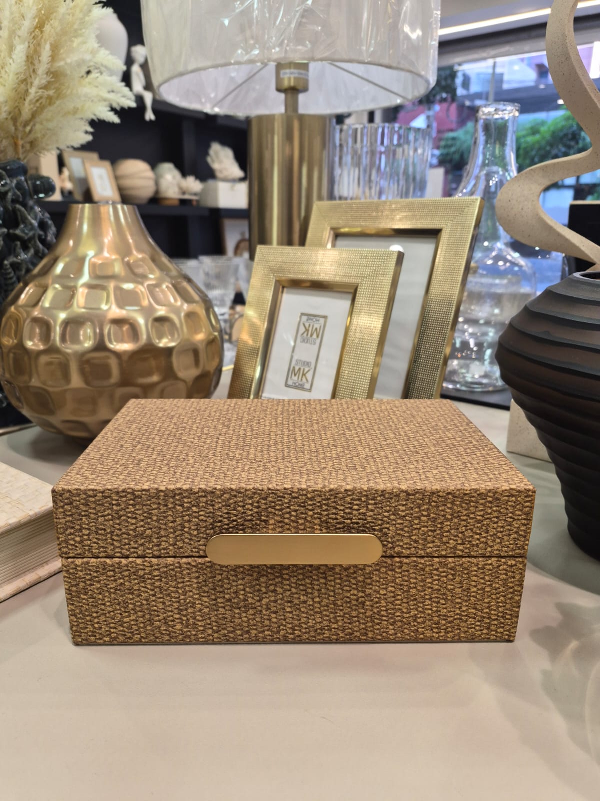 Caixa Decorativa em MDF com Revestimento em PU Marrom - G - Imagem 4