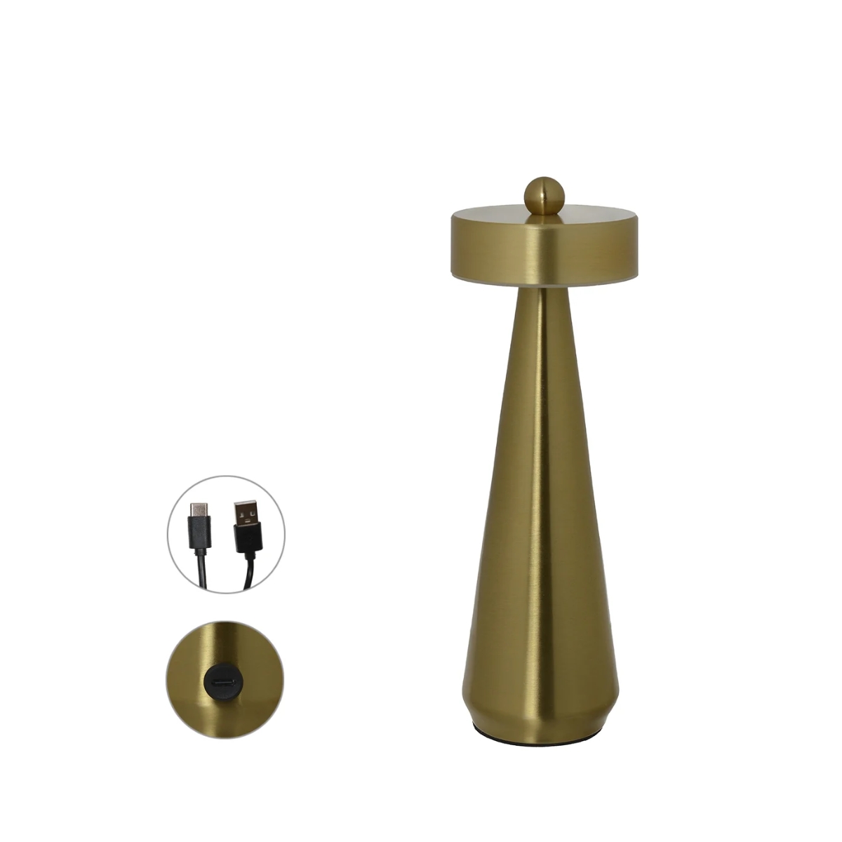 Luminária de Mesa com Led em Metal Dourado - Imagem 2