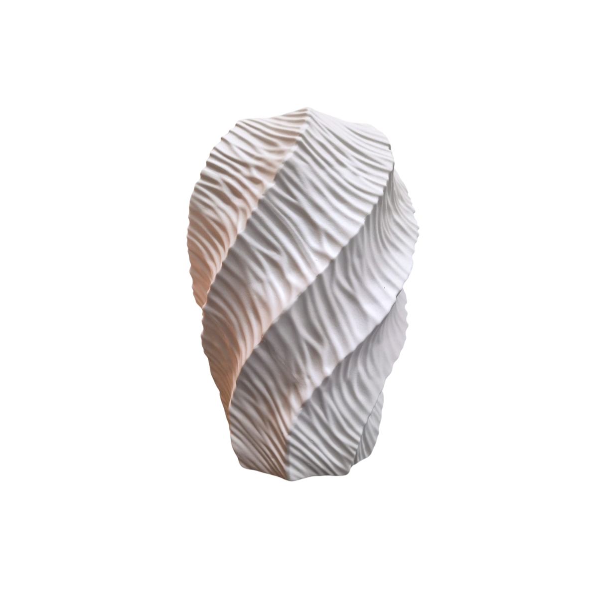 Vaso Decorativo em Porcelana Textura em Relevo Branco