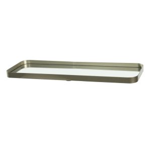 Bandeja em Metal Dourado com Espelho M