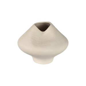 Vaso Decorativo em Cerâmica Orgânico Texturizado Off White