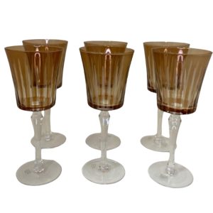 Set de Taças Vidro Lapidado Âmbar