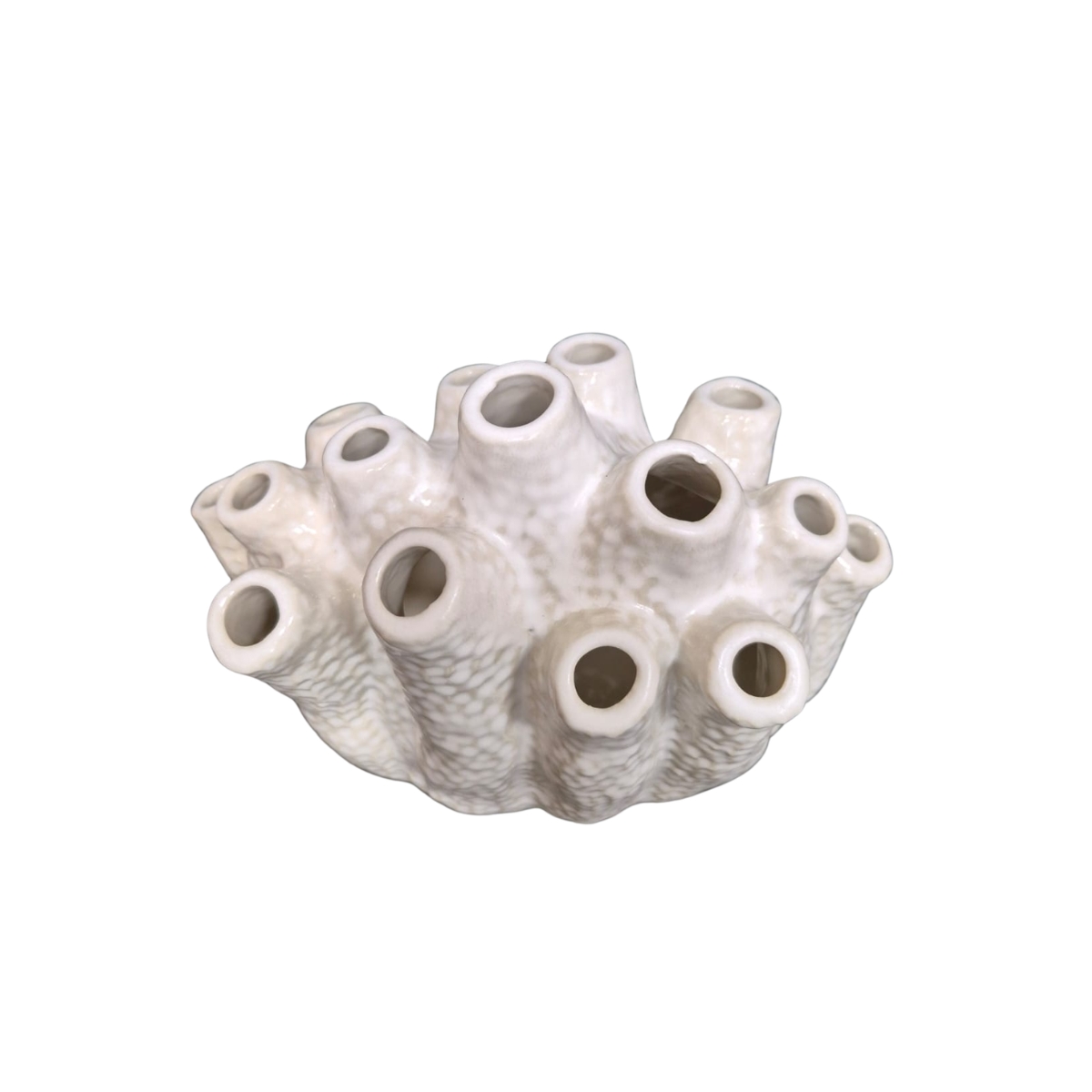Escultura Coral em Cerâmica P Branca - Imagem 2