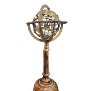 Astrolábio Decorativo Em Metal Dourado