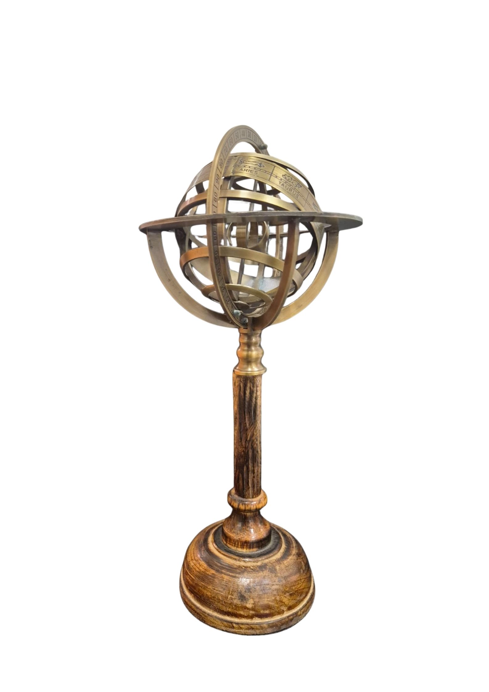 Astrolábio Decorativo Em Metal Dourado