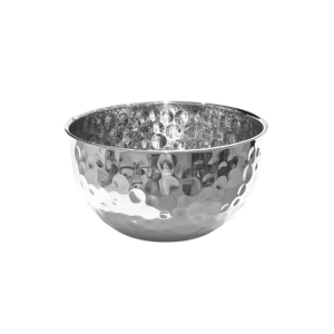  Bowl Decorativo em Aço Inox Martelado
