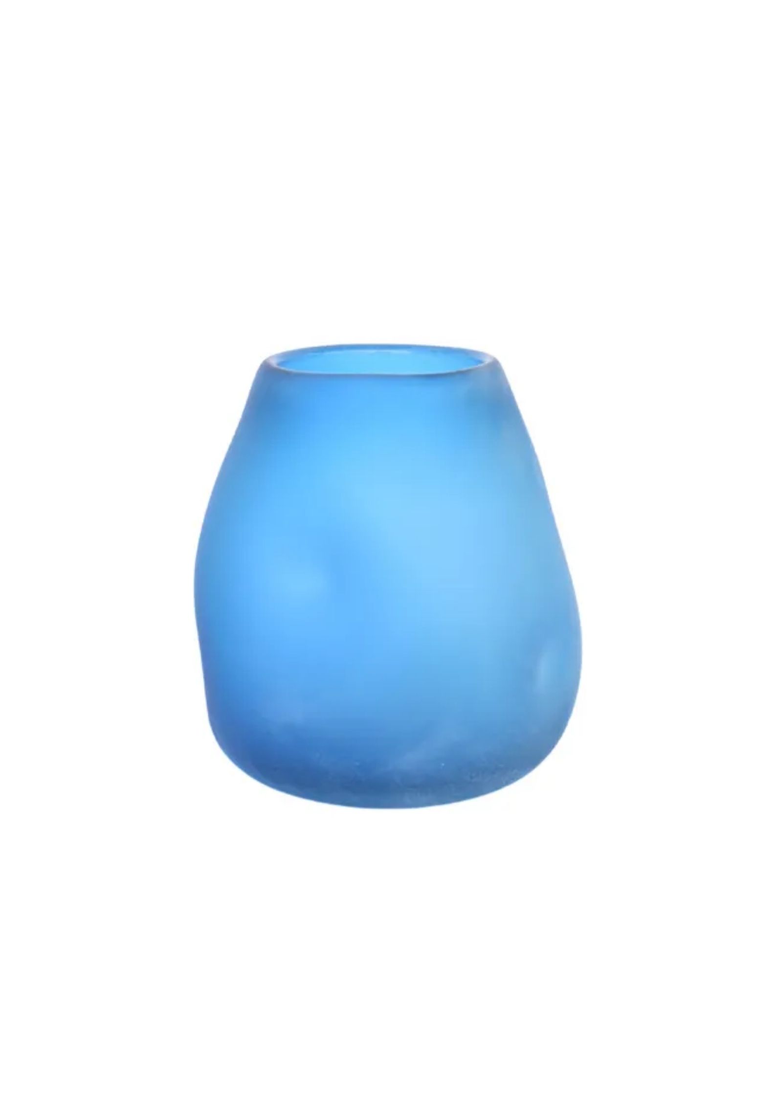 Vaso Decorativo Em Vidro Azul Marino P
