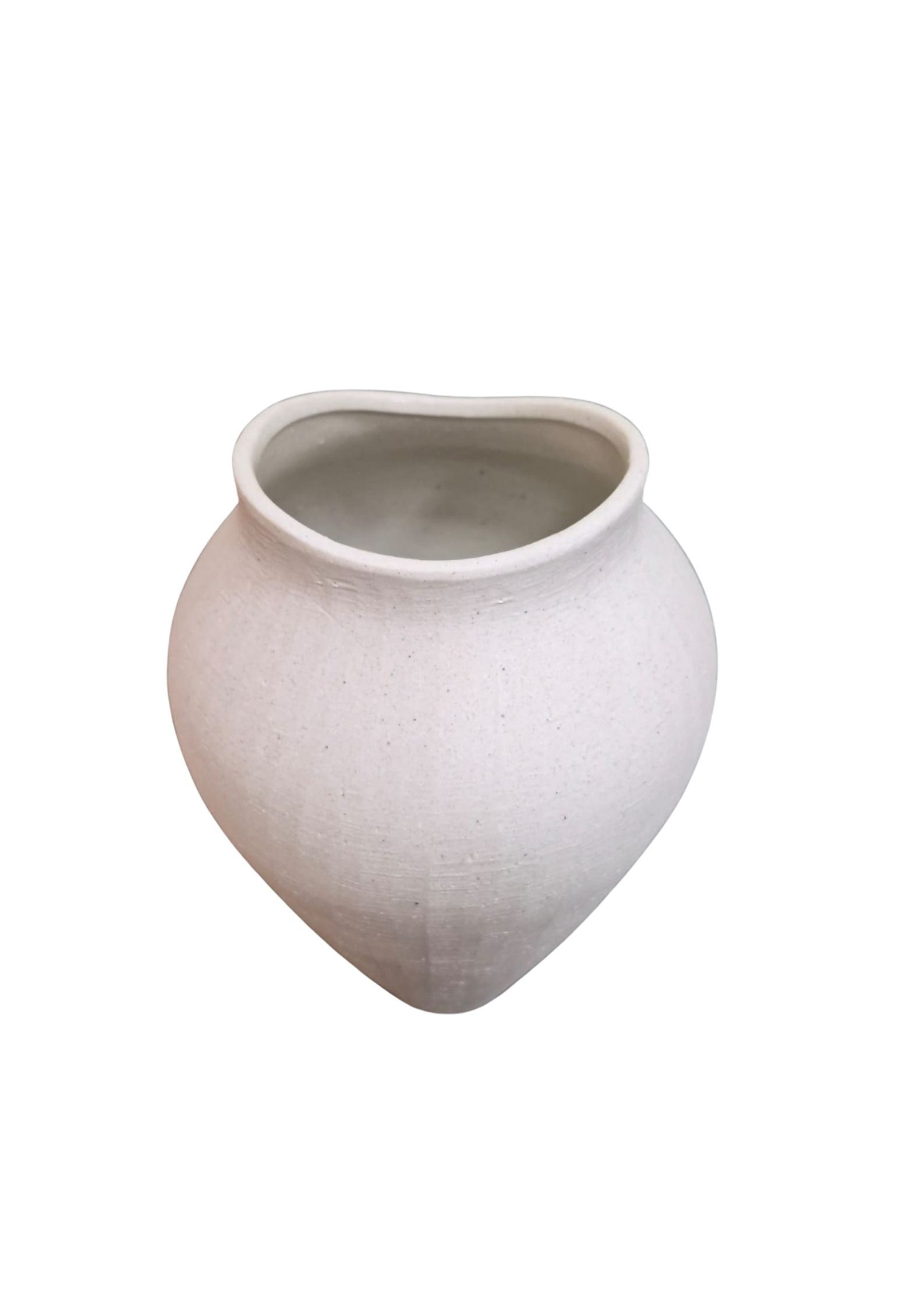 Vaso Decorativo Em Cerâmica Leuven Branco G - Imagem 2