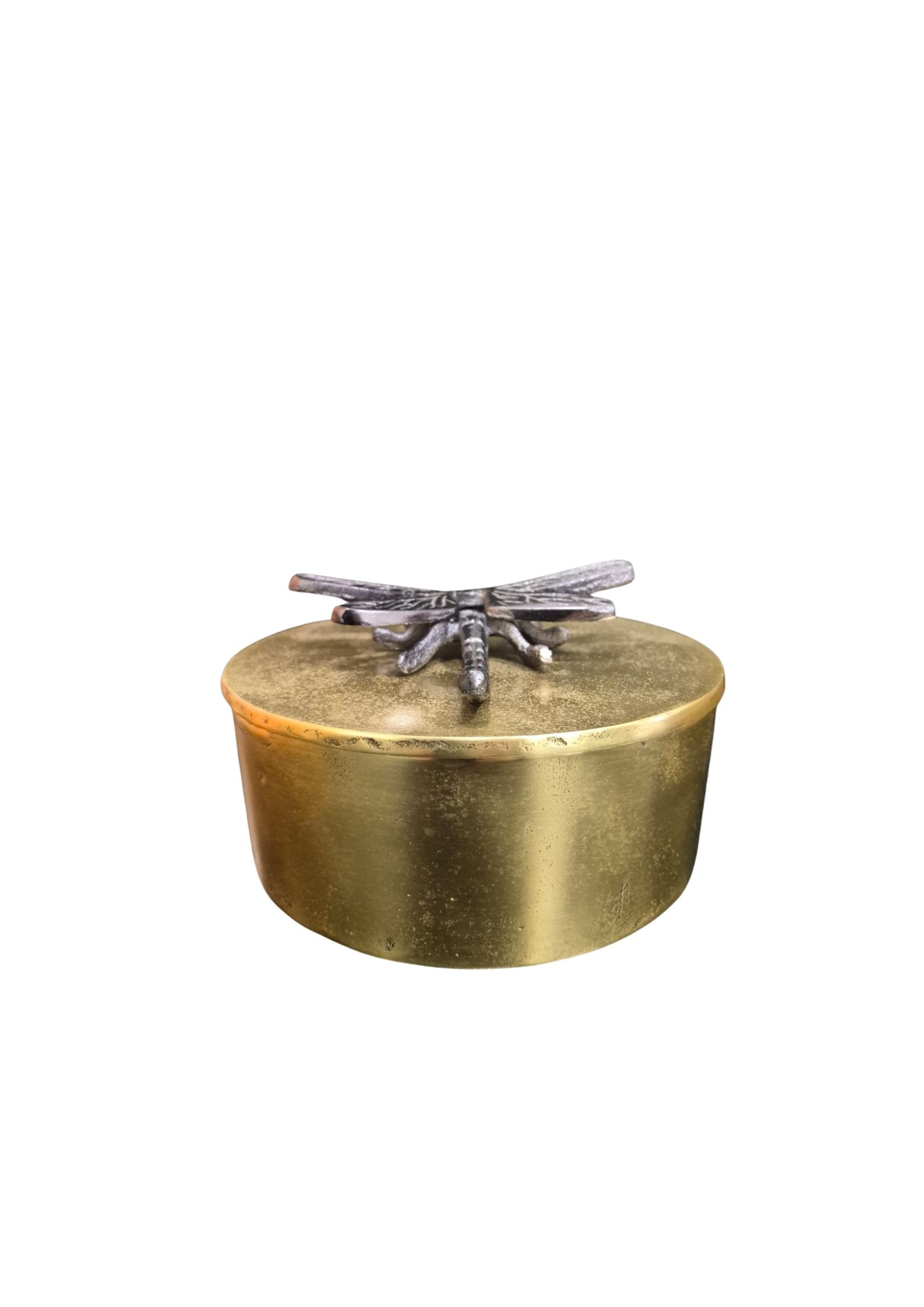 Caixa Decorativa em Metal Dourado Com Libélula - Imagem 2