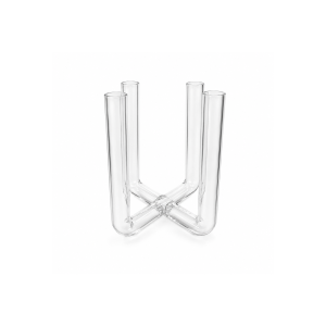 Vaso Incolor Decorativo em Vidro 4 Pontas com Tubos