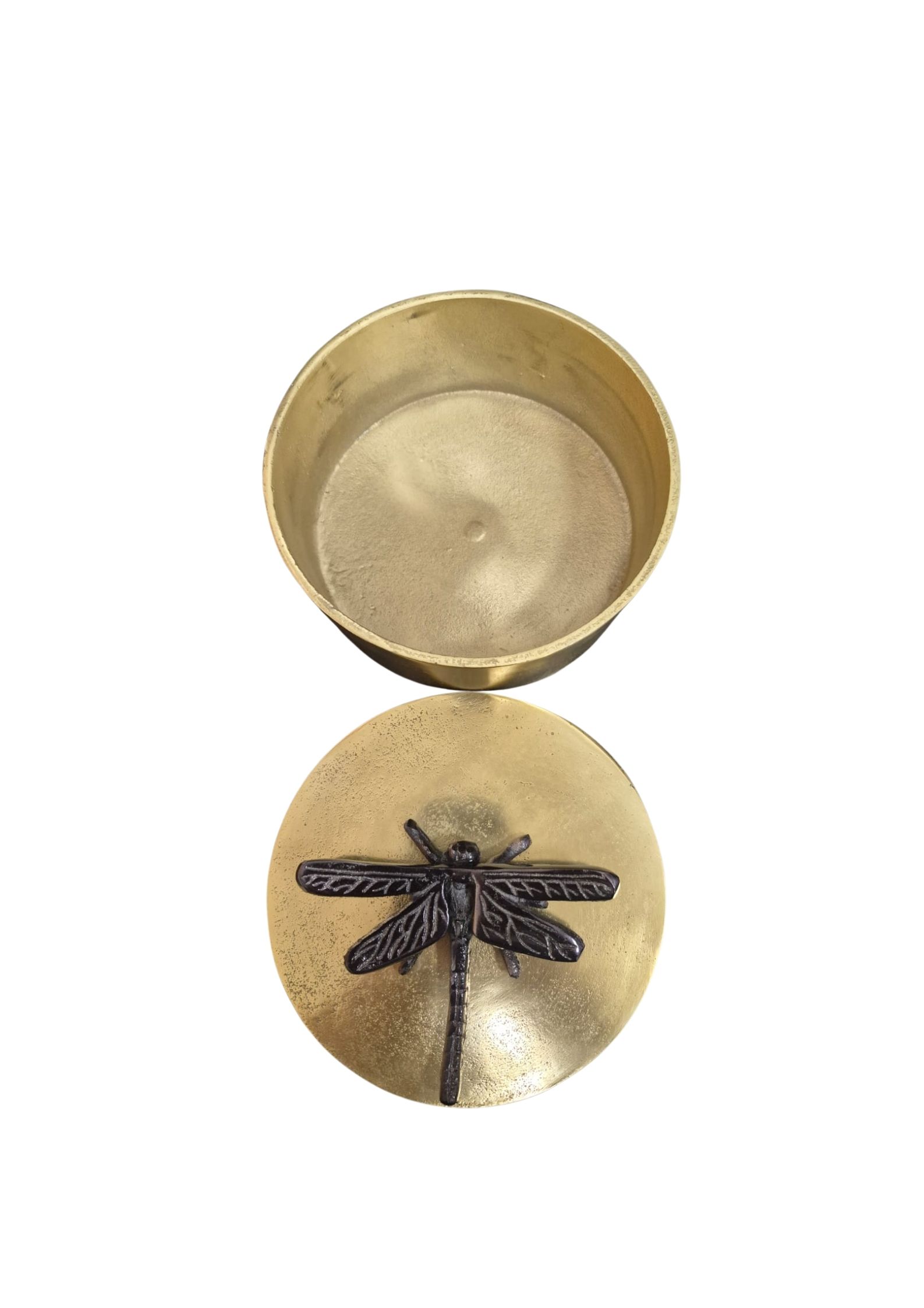 Caixa Decorativa em Metal Dourado Com Libélula - Imagem 4