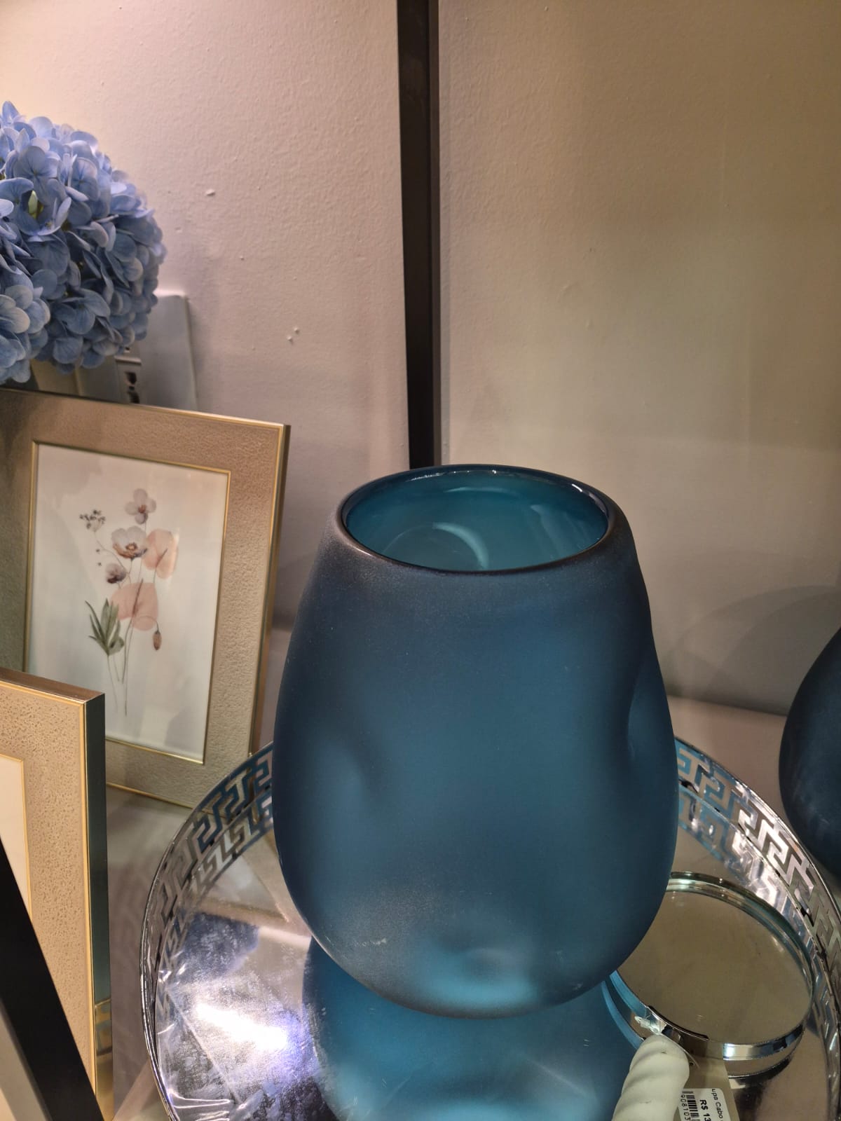 Vaso Decorativo em Vidro Azul Marino G - Imagem 2