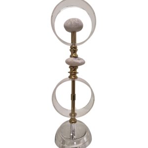 Escultura Decorativa Em Cristal Com Pedras e Acrílico - P